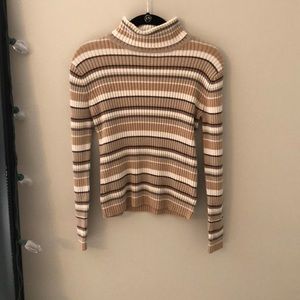 striped turtleneck sweater